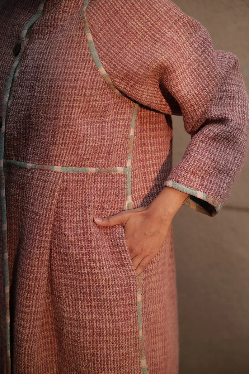 Handwoven Desi wool Checks kediya coat