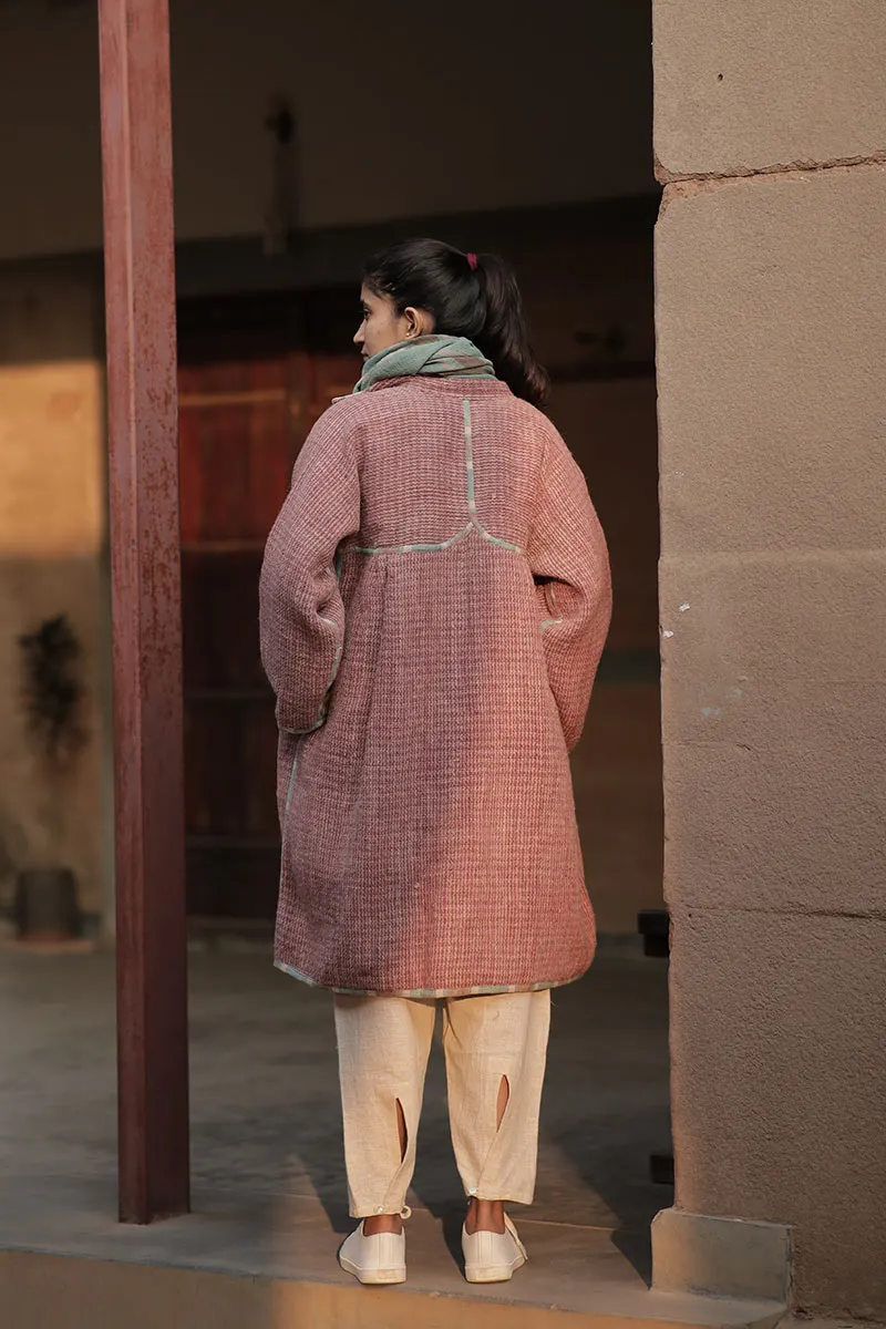 Handwoven Desi wool Checks kediya coat