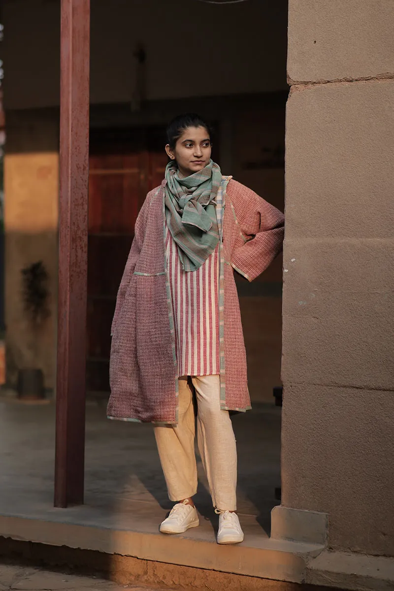 Handwoven Desi wool Checks kediya coat