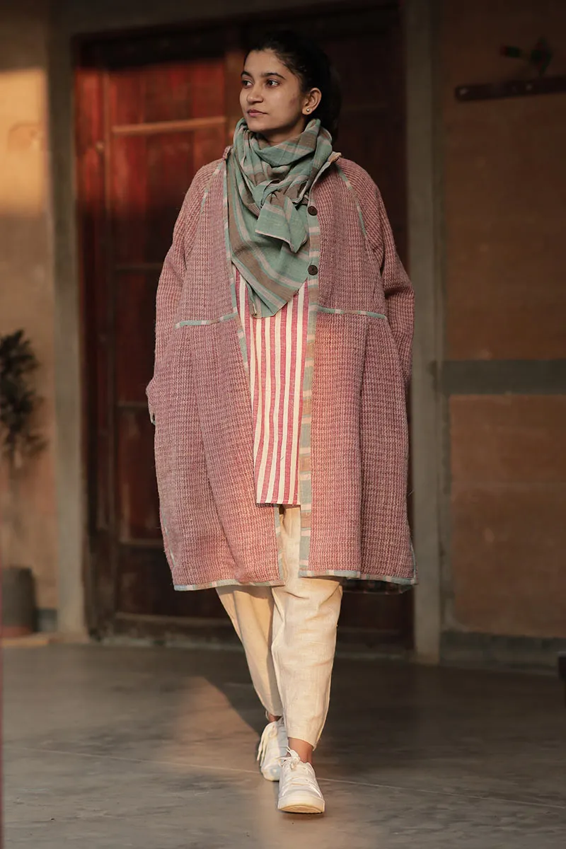 Handwoven Desi wool Checks kediya coat