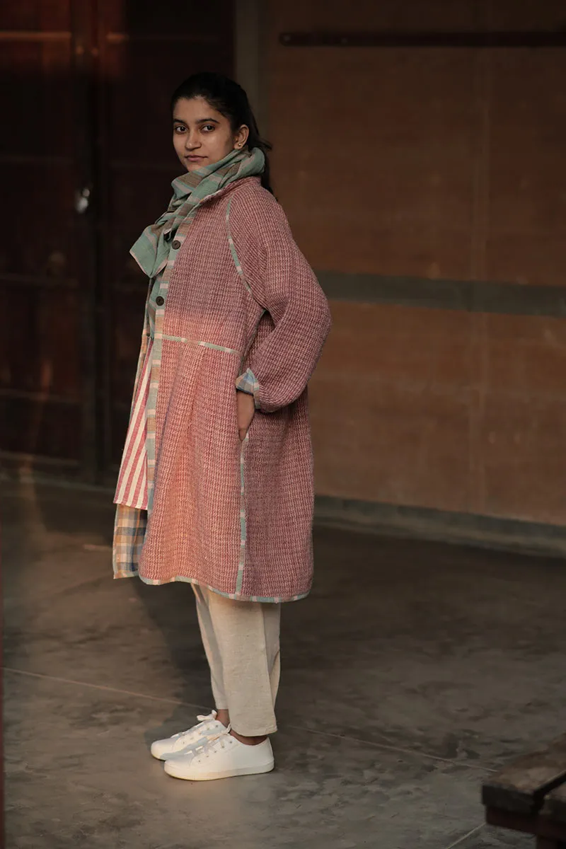 Handwoven Desi wool Checks kediya coat