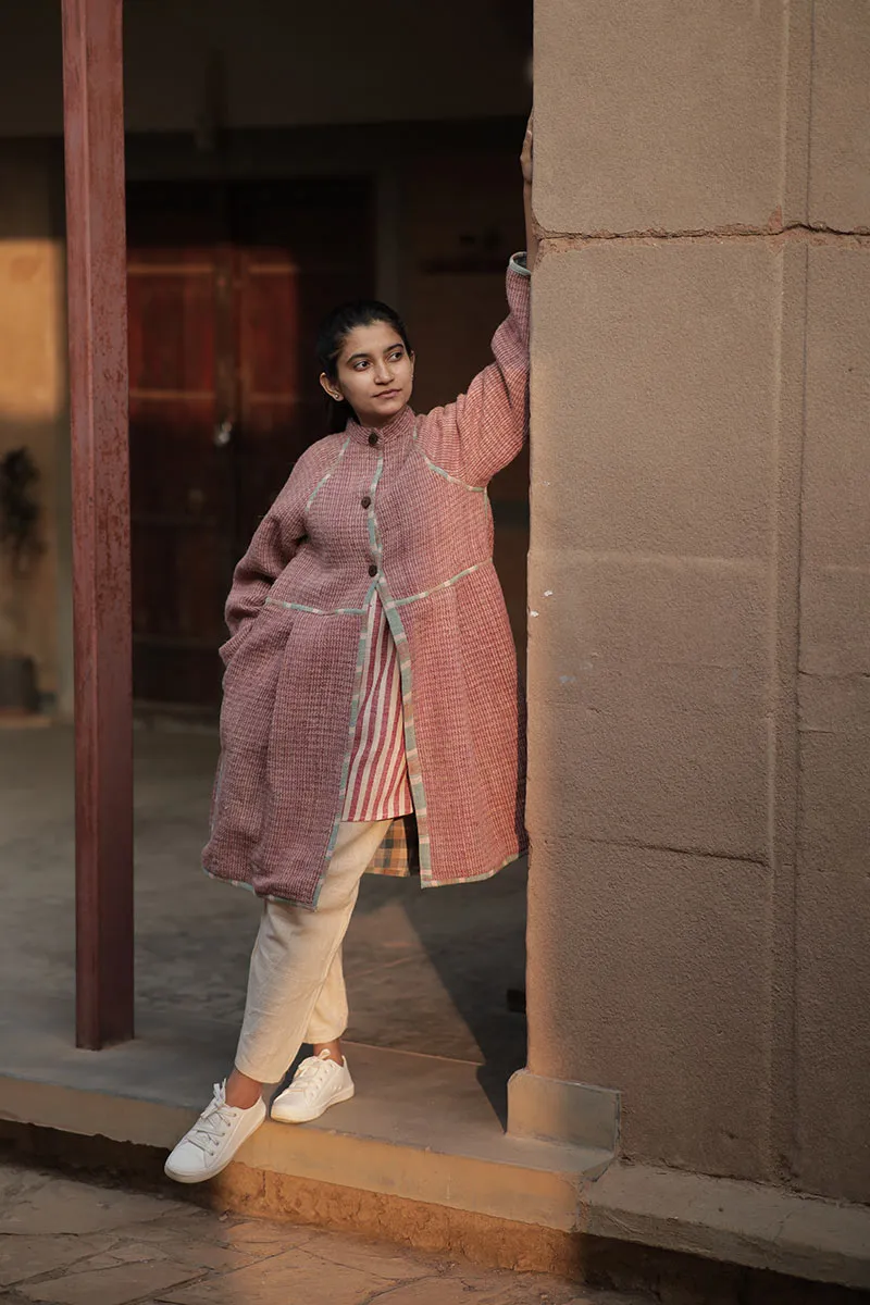 Handwoven Desi wool Checks kediya coat