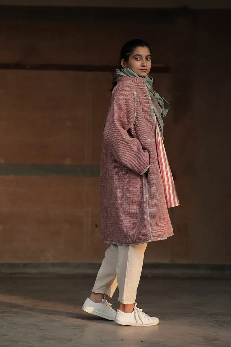 Handwoven Desi wool Checks kediya coat