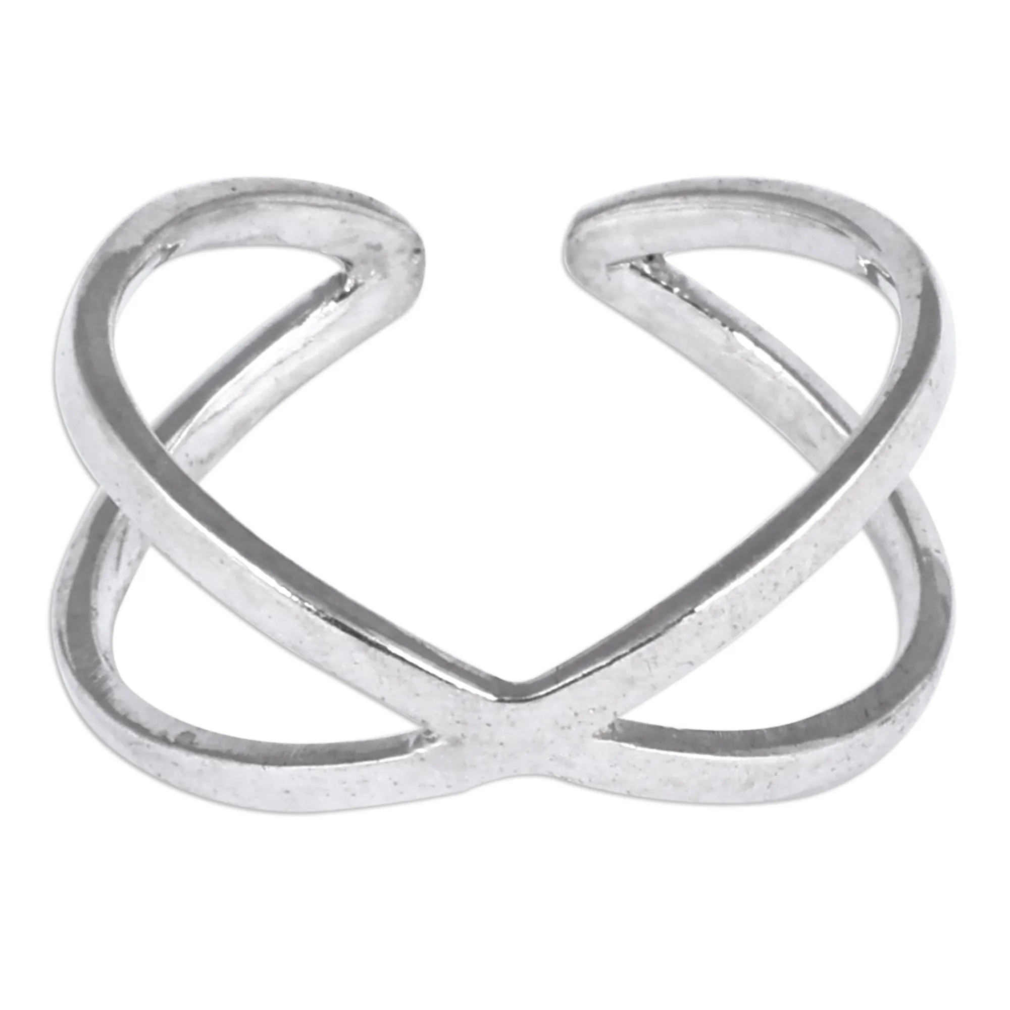 High-Polished Modern Abstract Sterling Silver Wrap Ring - Cosmic Dimension | NOVICA