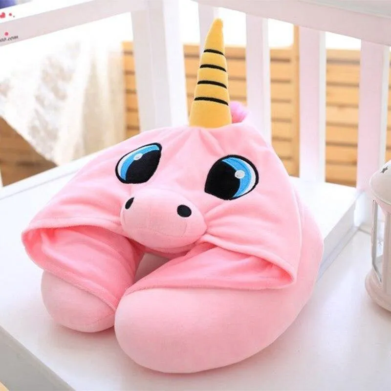 Hoodie Pillow Cute Cat U Shape