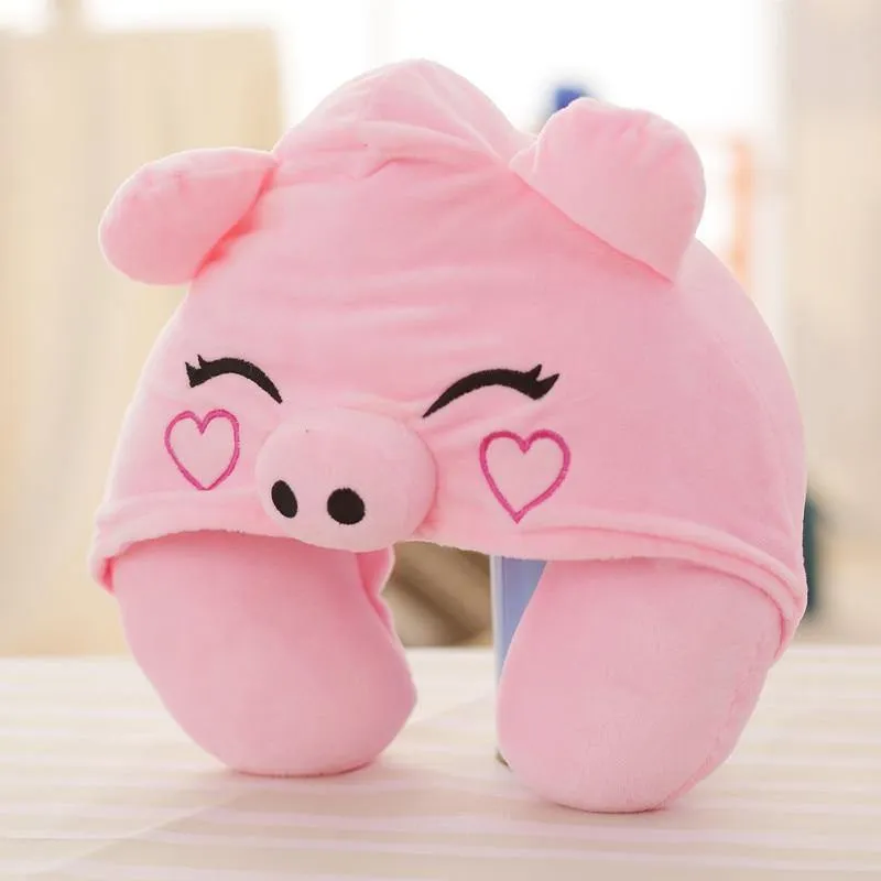 Hoodie Pillow Cute Cat U Shape