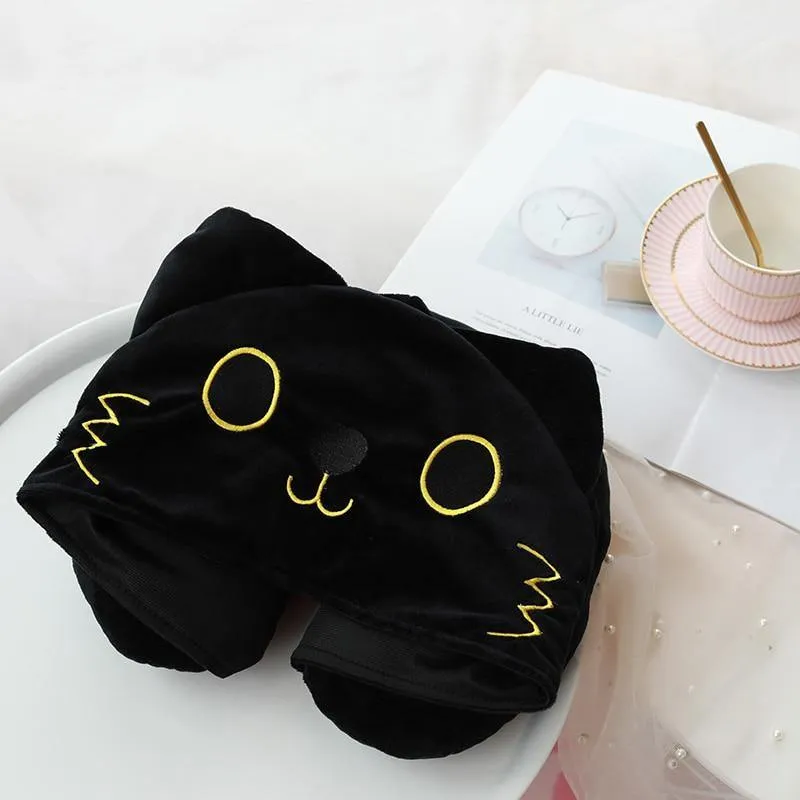 Hoodie Pillow Cute Cat U Shape