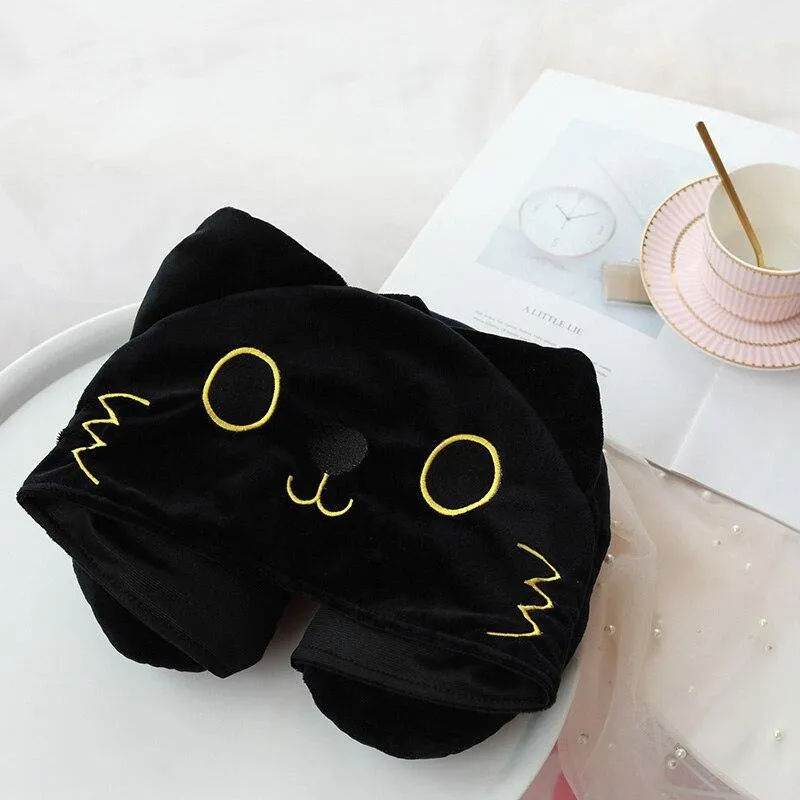 Hoodie Pillow Cute Cat U Shape