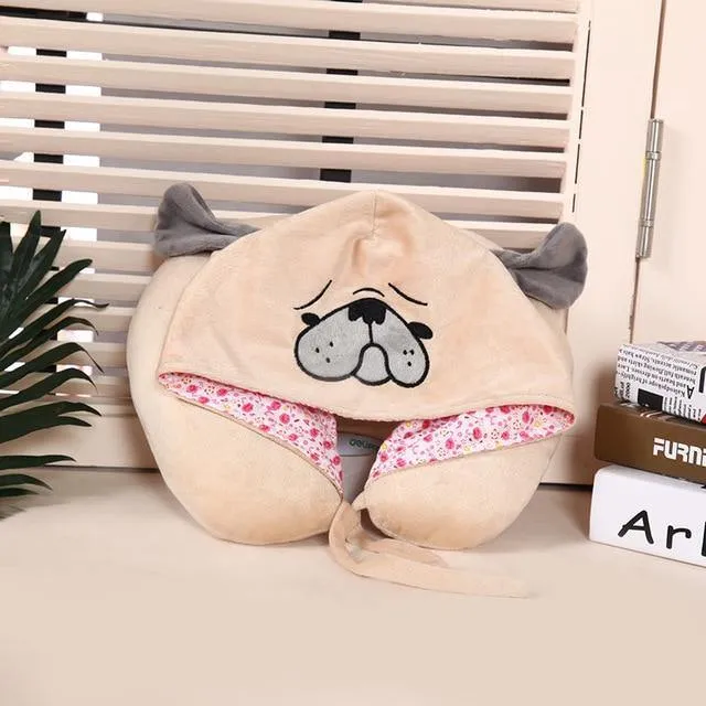 Hoodie Pillow Cute Cat U Shape
