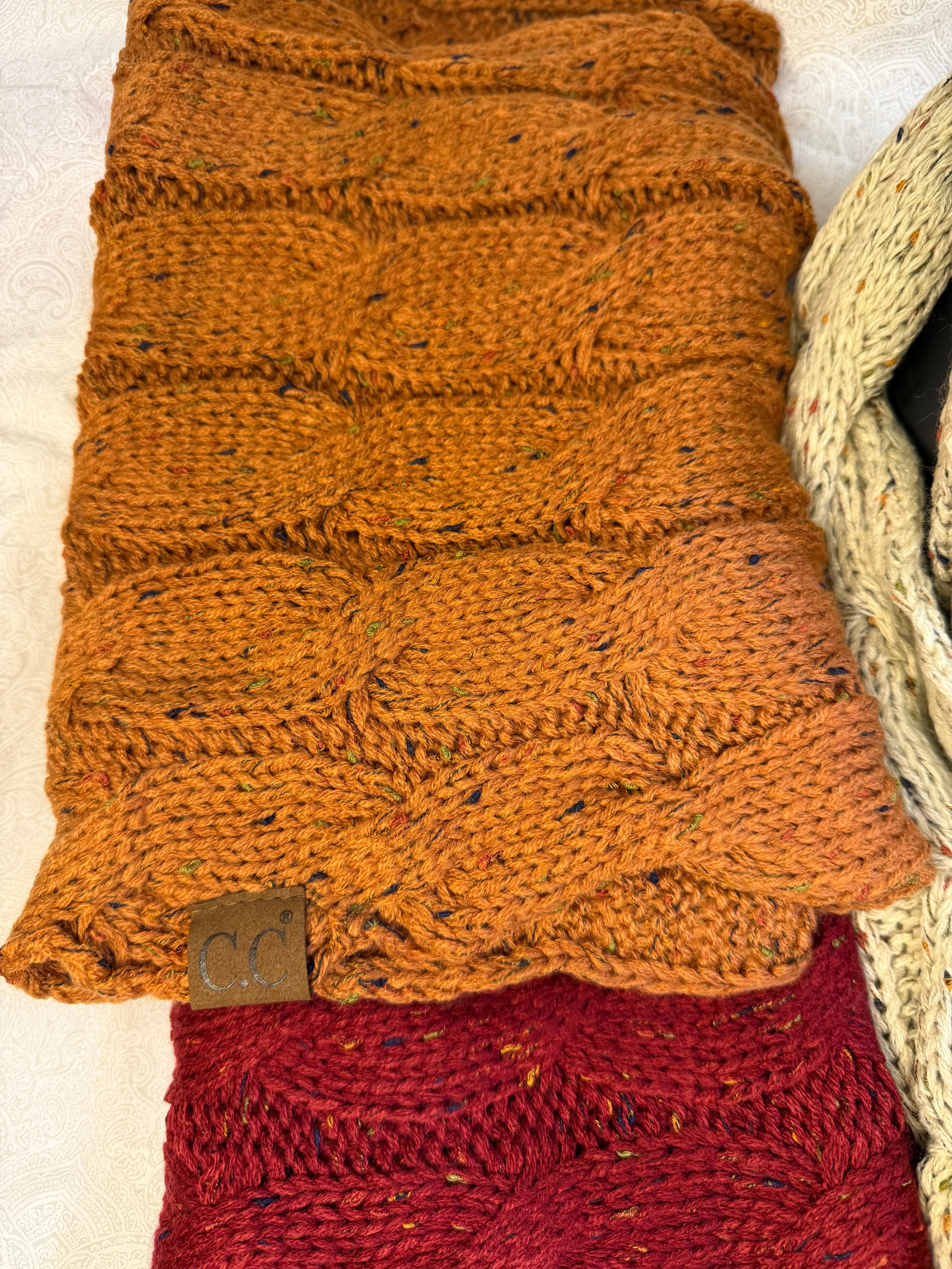 Infinity Scarves with Specks of Color by CC