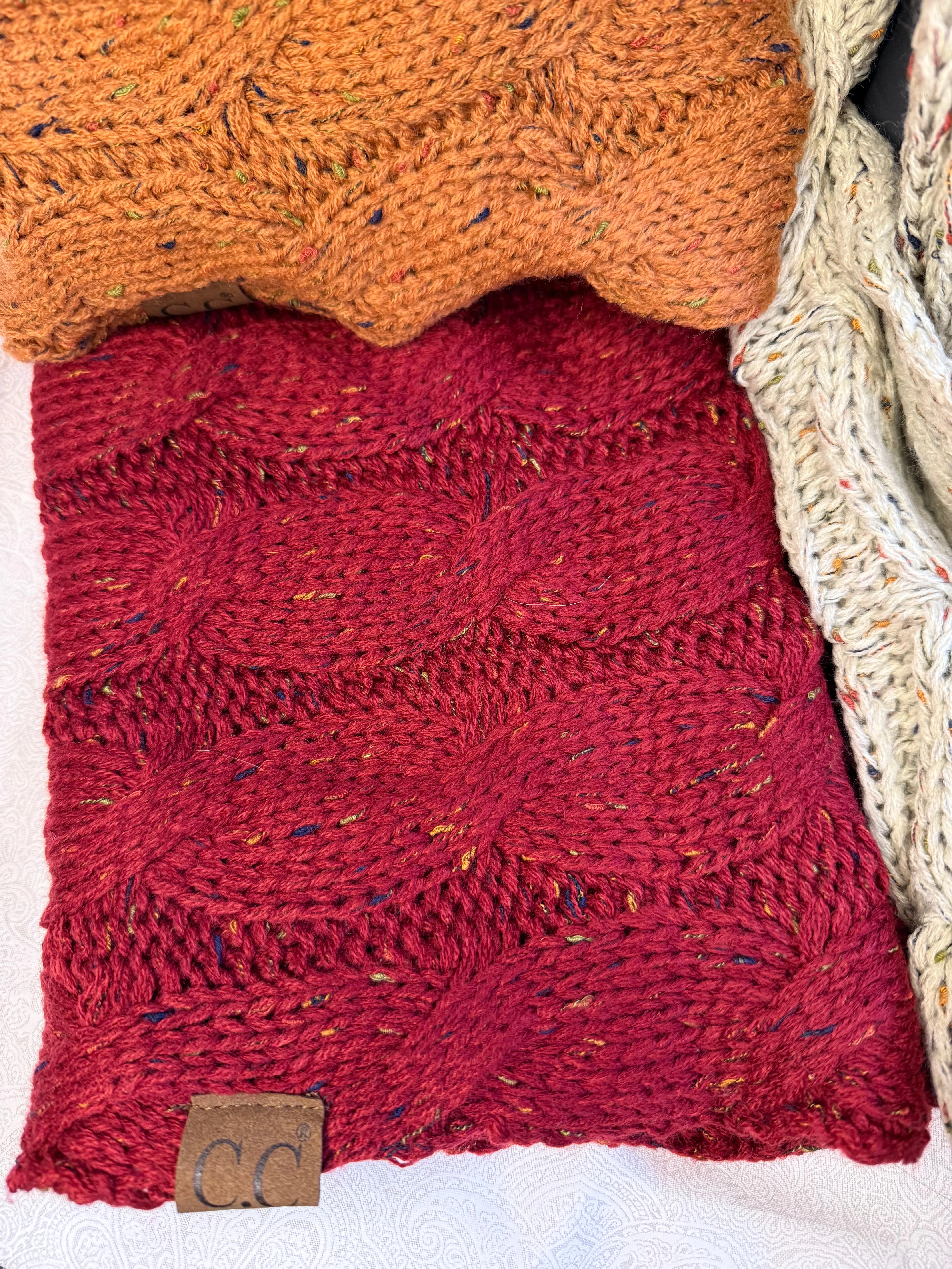 Infinity Scarves with Specks of Color by CC
