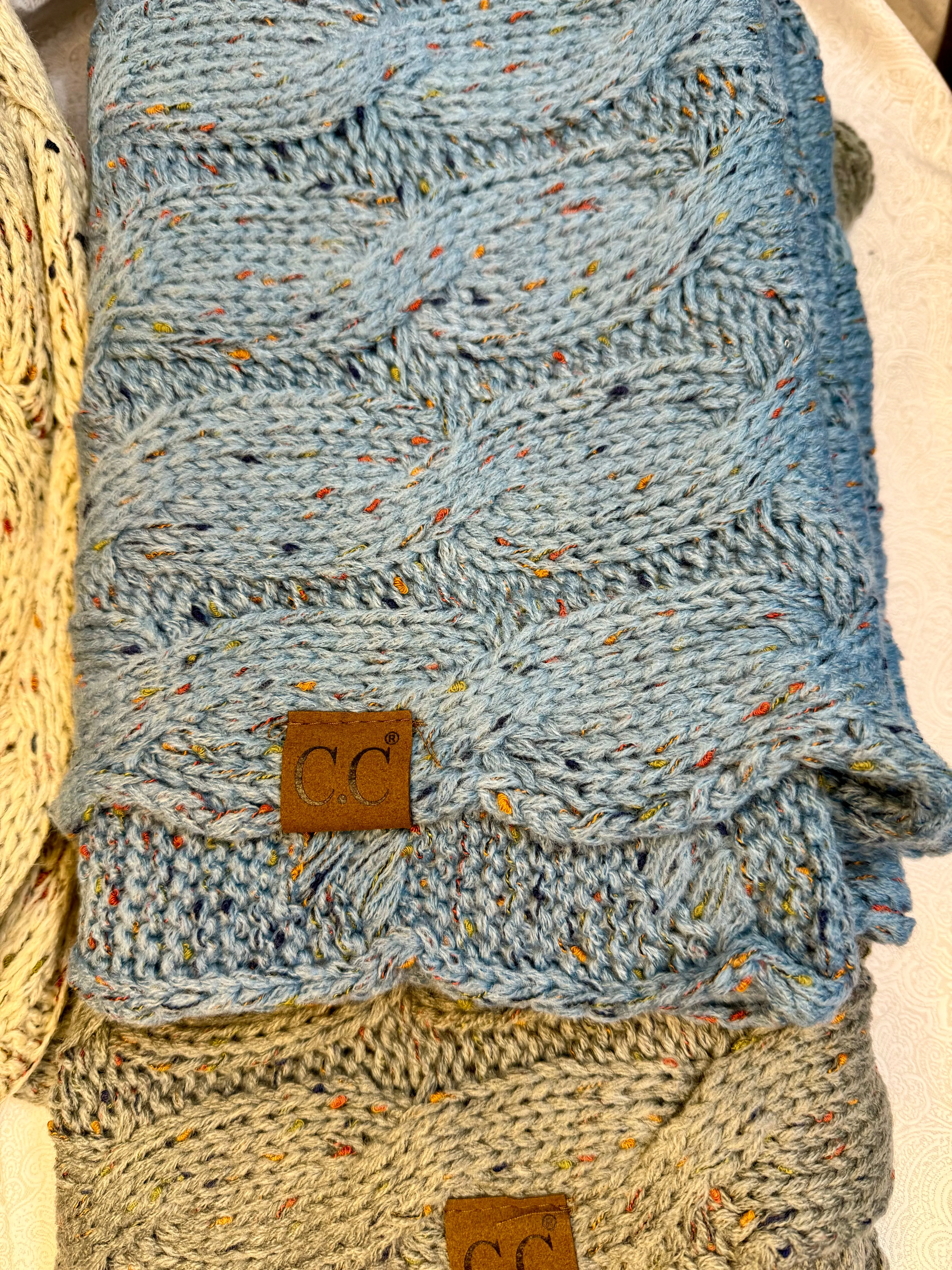 Infinity Scarves with Specks of Color by CC