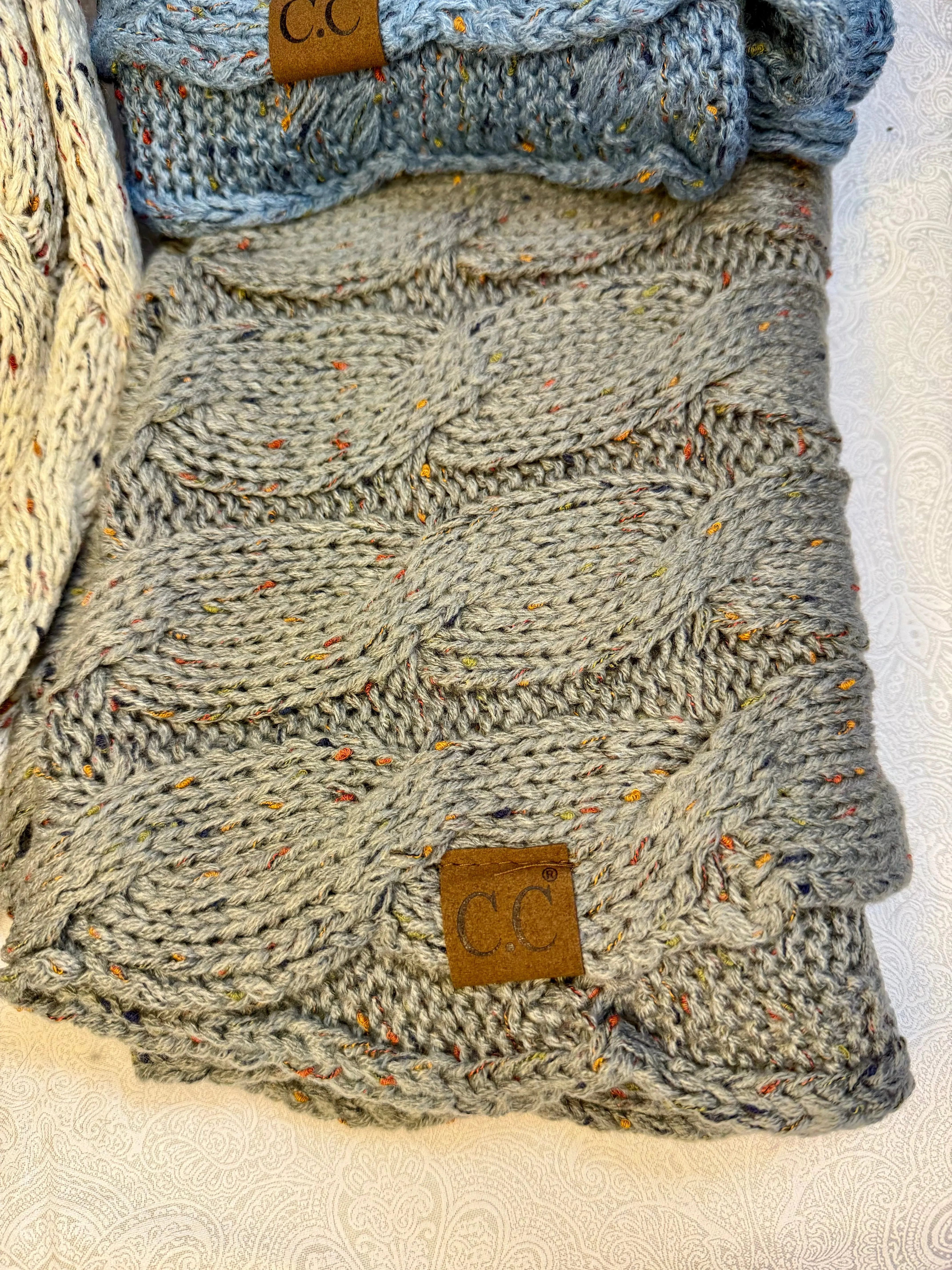 Infinity Scarves with Specks of Color by CC