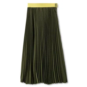 INO-M2-1044 OLIVE PLEATED SKIRT