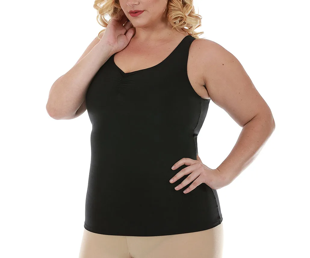 InstantFigure Shirred Tank Top Curvy Shapewear WT40011C by InstantFigure - InstaSlim - InstantRecoveryMD