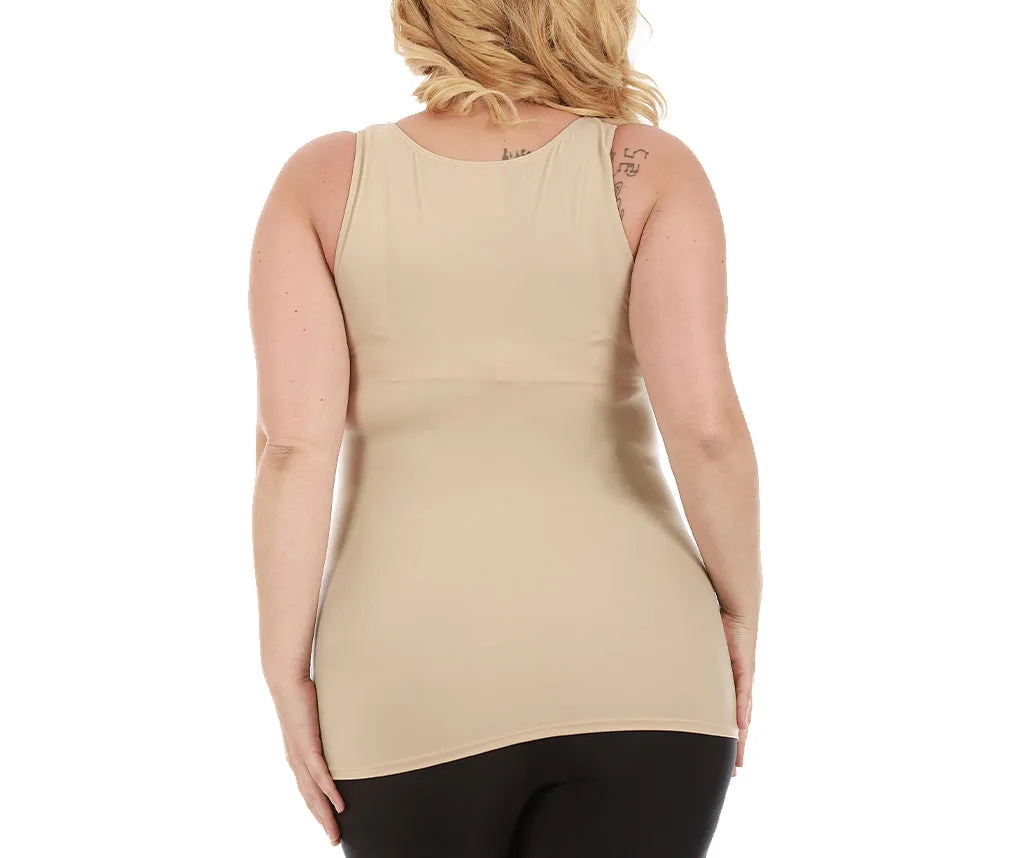 InstantFigure Shirred Tank Top Curvy Shapewear WT40011C by InstantFigure - InstaSlim - InstantRecoveryMD