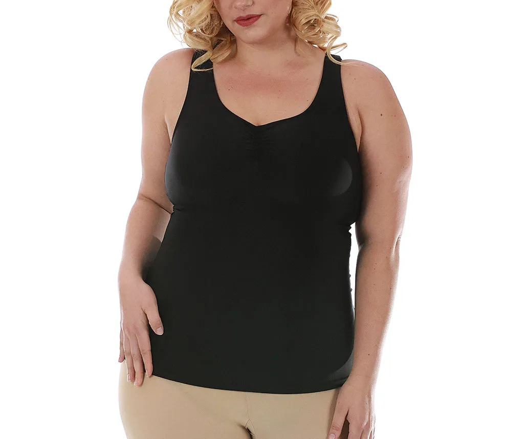 InstantFigure Shirred Tank Top Curvy Shapewear WT40011C by InstantFigure - InstaSlim - InstantRecoveryMD