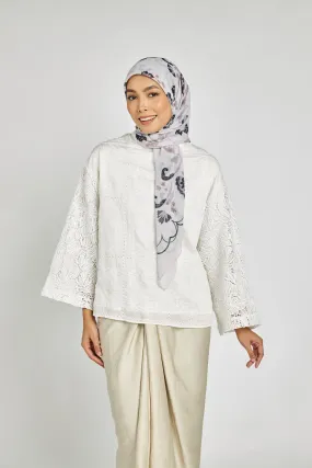Kusuma White Square Scarf