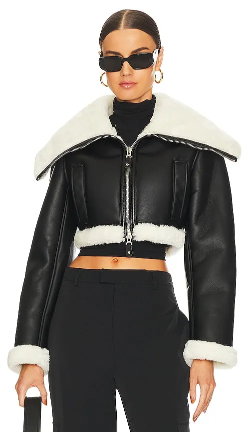 L'Academie Lilianna Cropped Jacket in Black