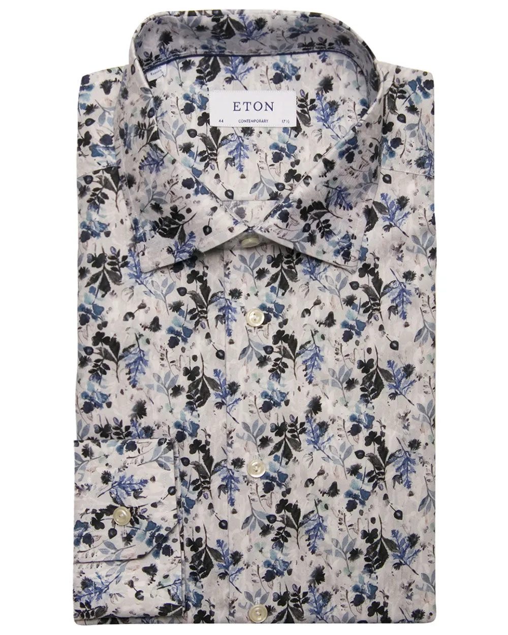 Light Blue Floral Print Dress Shirt