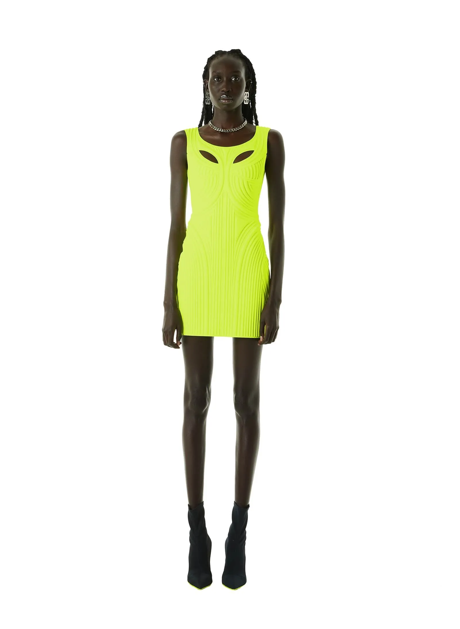 Lime Thermo Impressed Dress