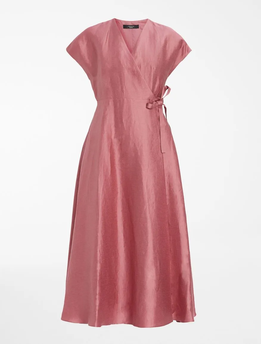 Luisa Linen Silk Waist Tie Dress