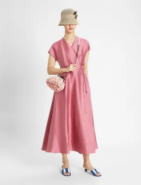 Luisa Linen Silk Waist Tie Dress