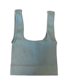 Malibu Sugar Girls Baby Blue Ribbed Sports Tank Top