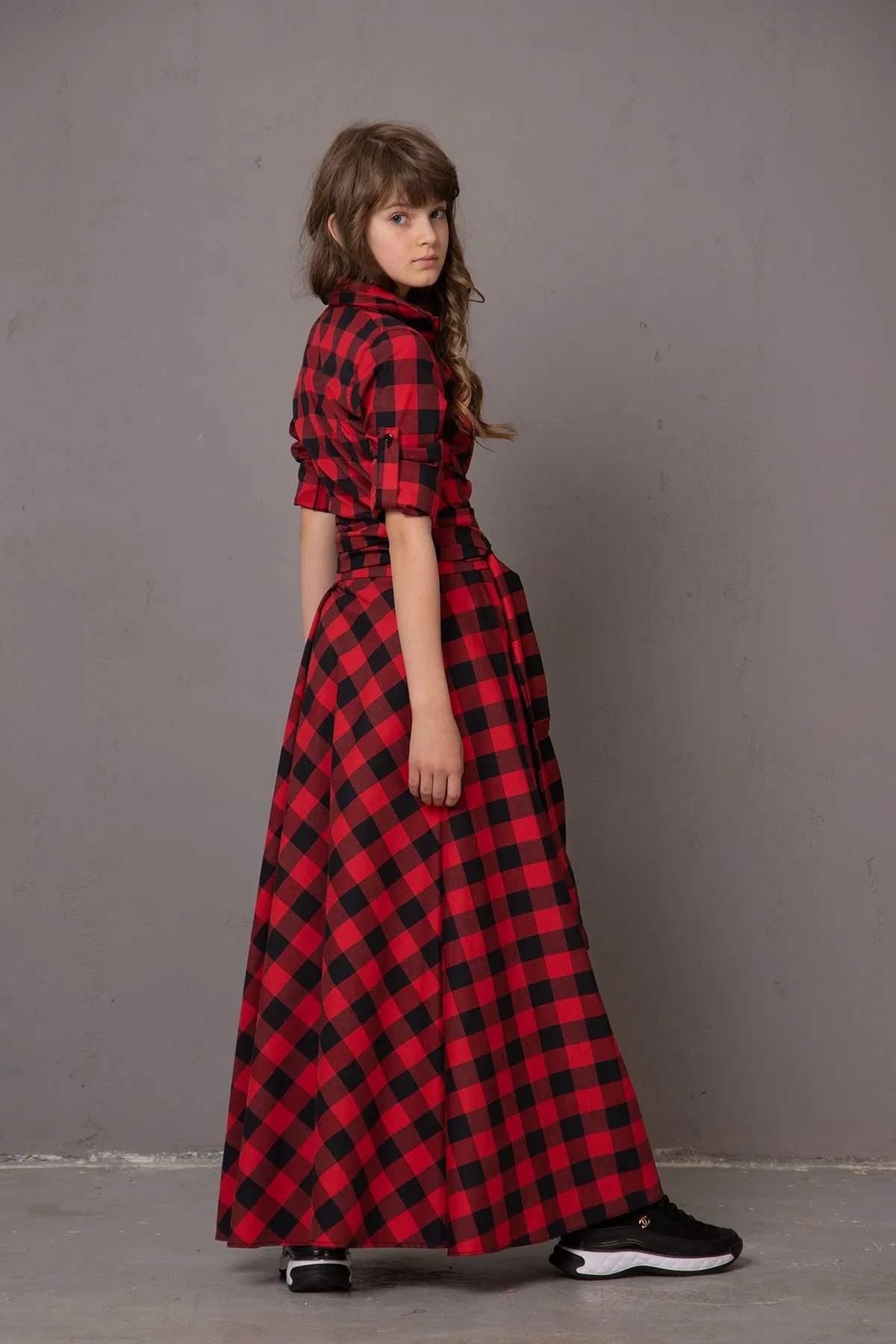 MATCHING GIRL'S PLAID DRESS