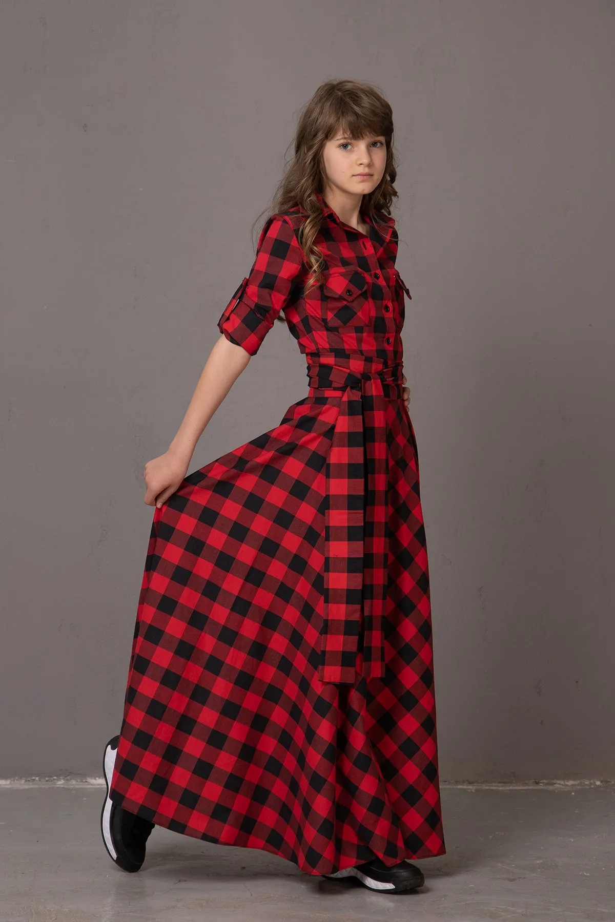 MATCHING GIRL'S PLAID DRESS