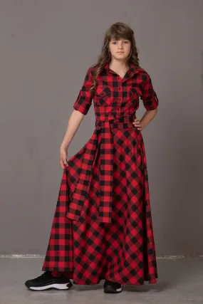 MATCHING GIRL'S PLAID DRESS