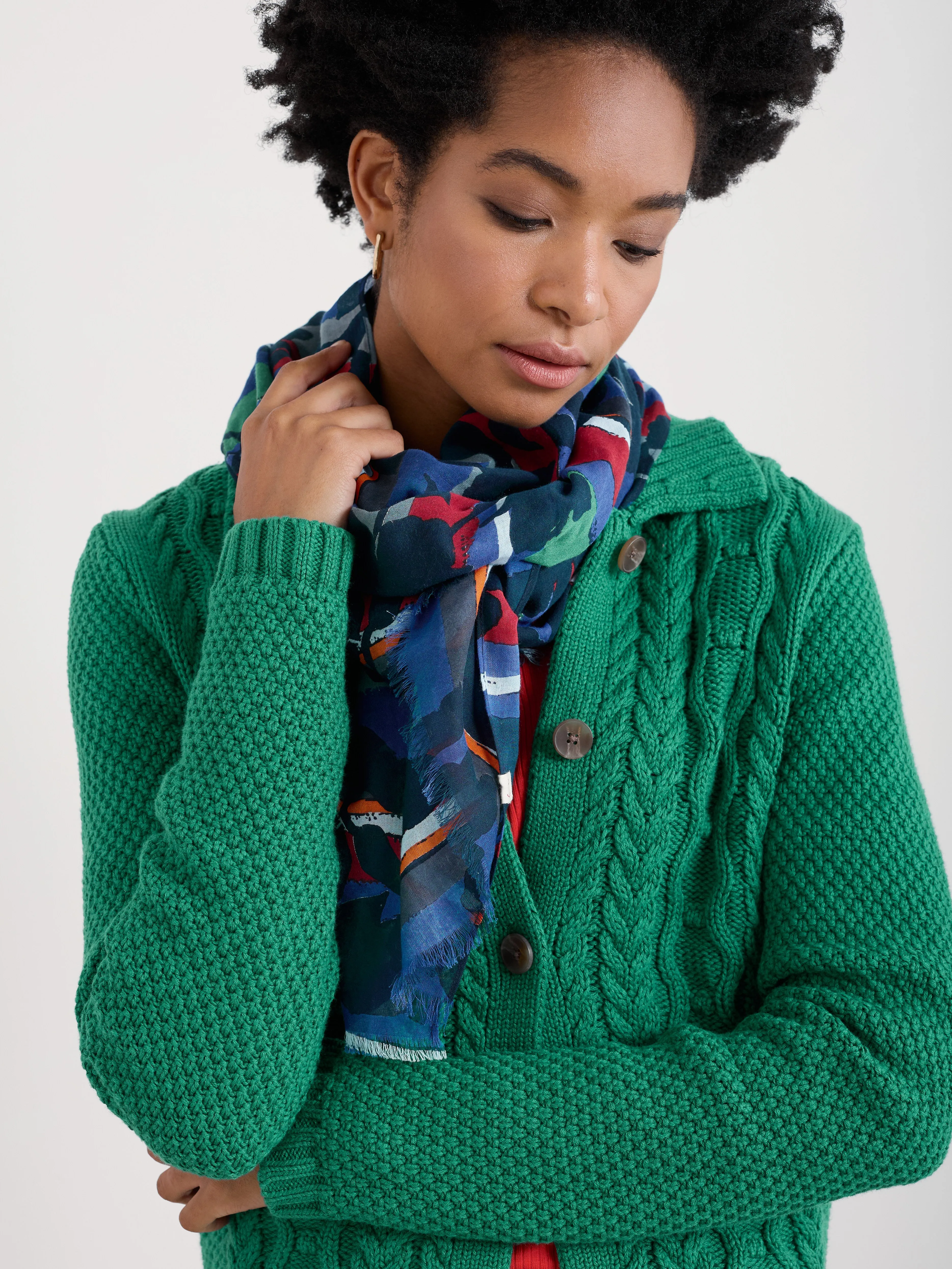 May Garland Scarf Camellia Stripe Ink