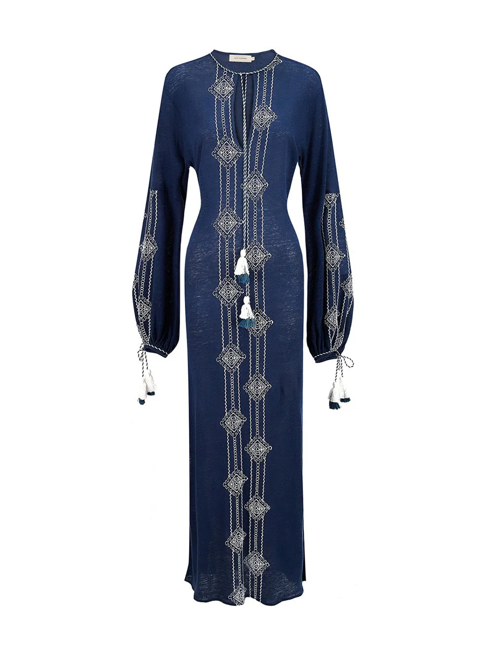 Mayfair Tunic Dress Navy Embroidered (Navy)