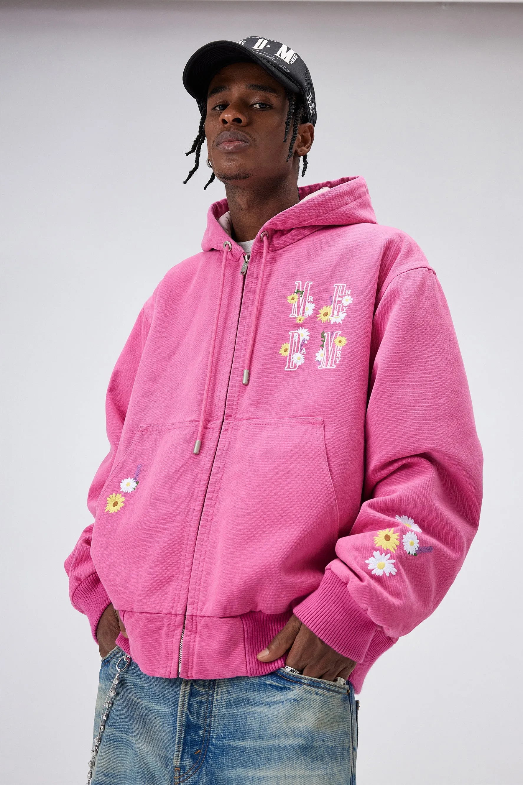MEDM QUILTED ZIPPER HOODIE