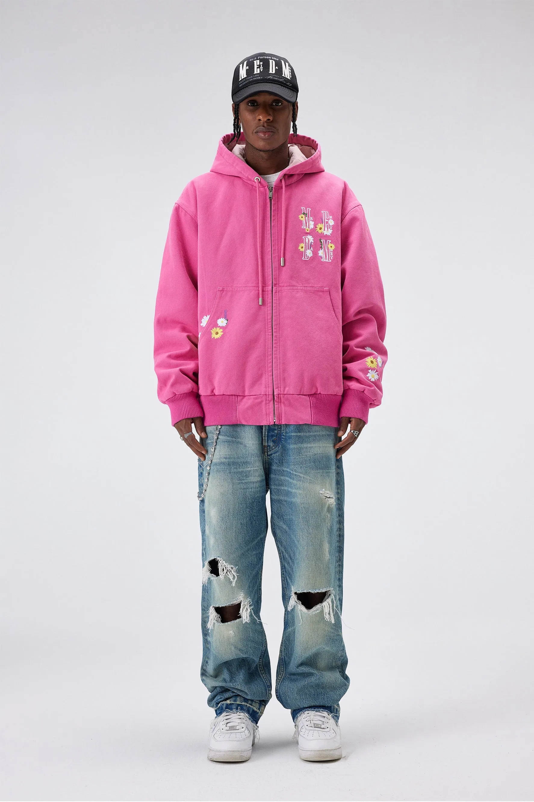 MEDM QUILTED ZIPPER HOODIE