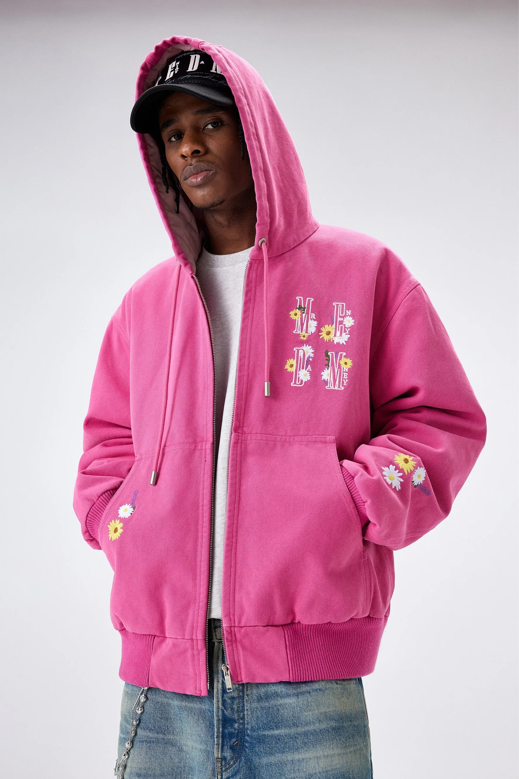 MEDM QUILTED ZIPPER HOODIE