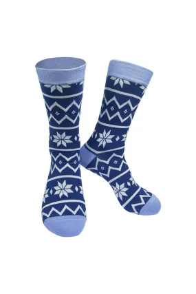 Men's Fair Isle Bamboo Socks - Blue