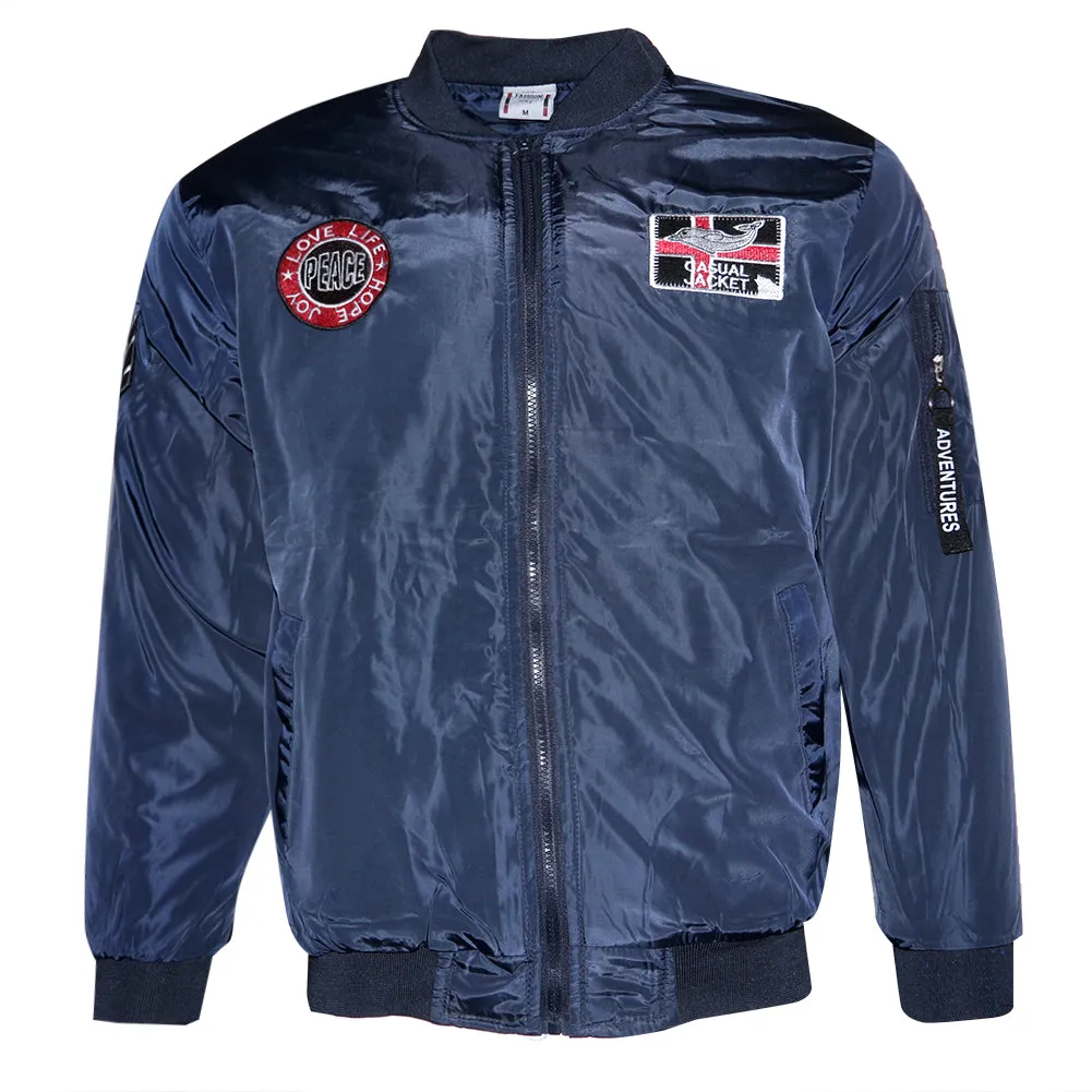 Mens Zip Bomber Jacket Side Pockets Zipper Adventures Regular Fit