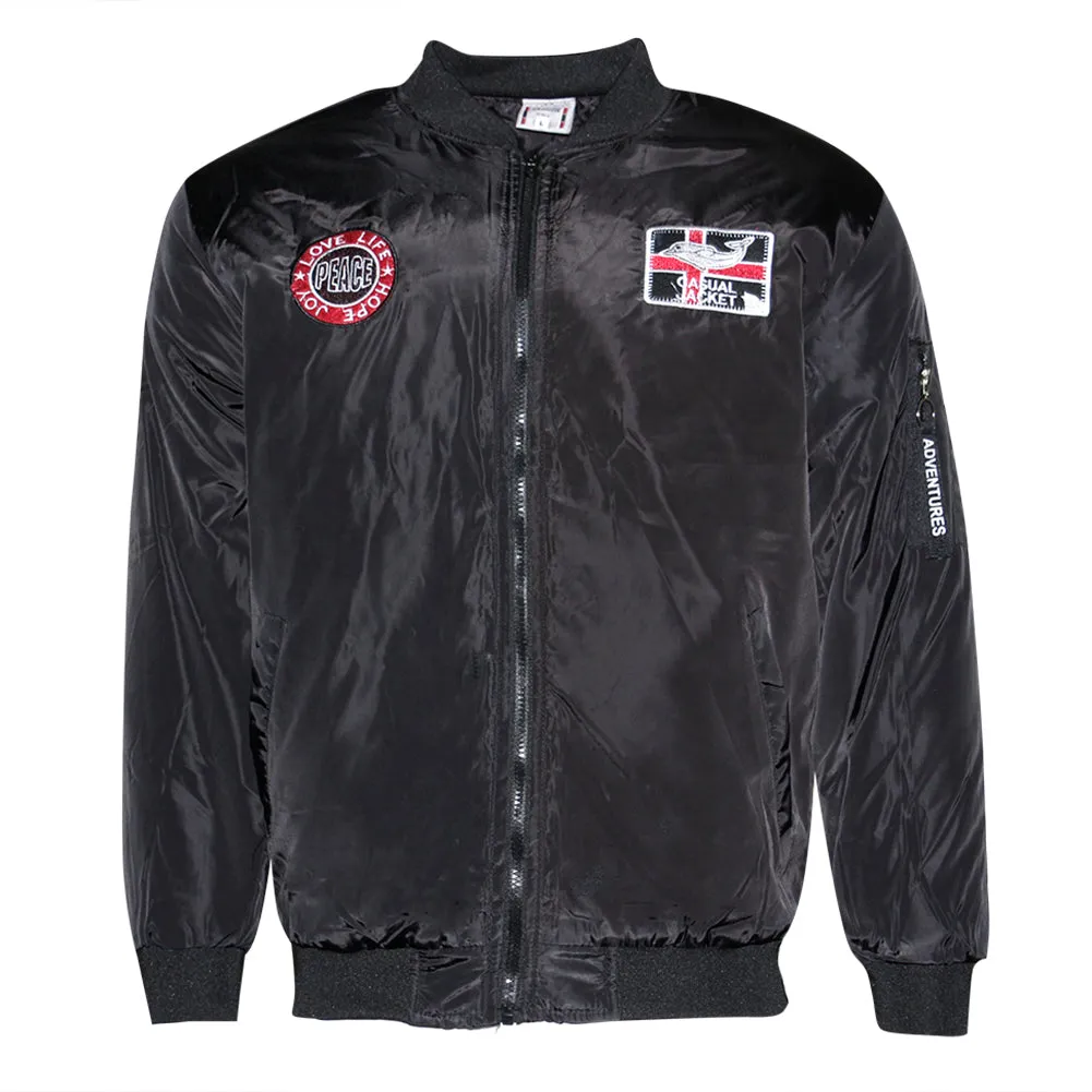 Mens Zip Bomber Jacket Side Pockets Zipper Adventures Regular Fit