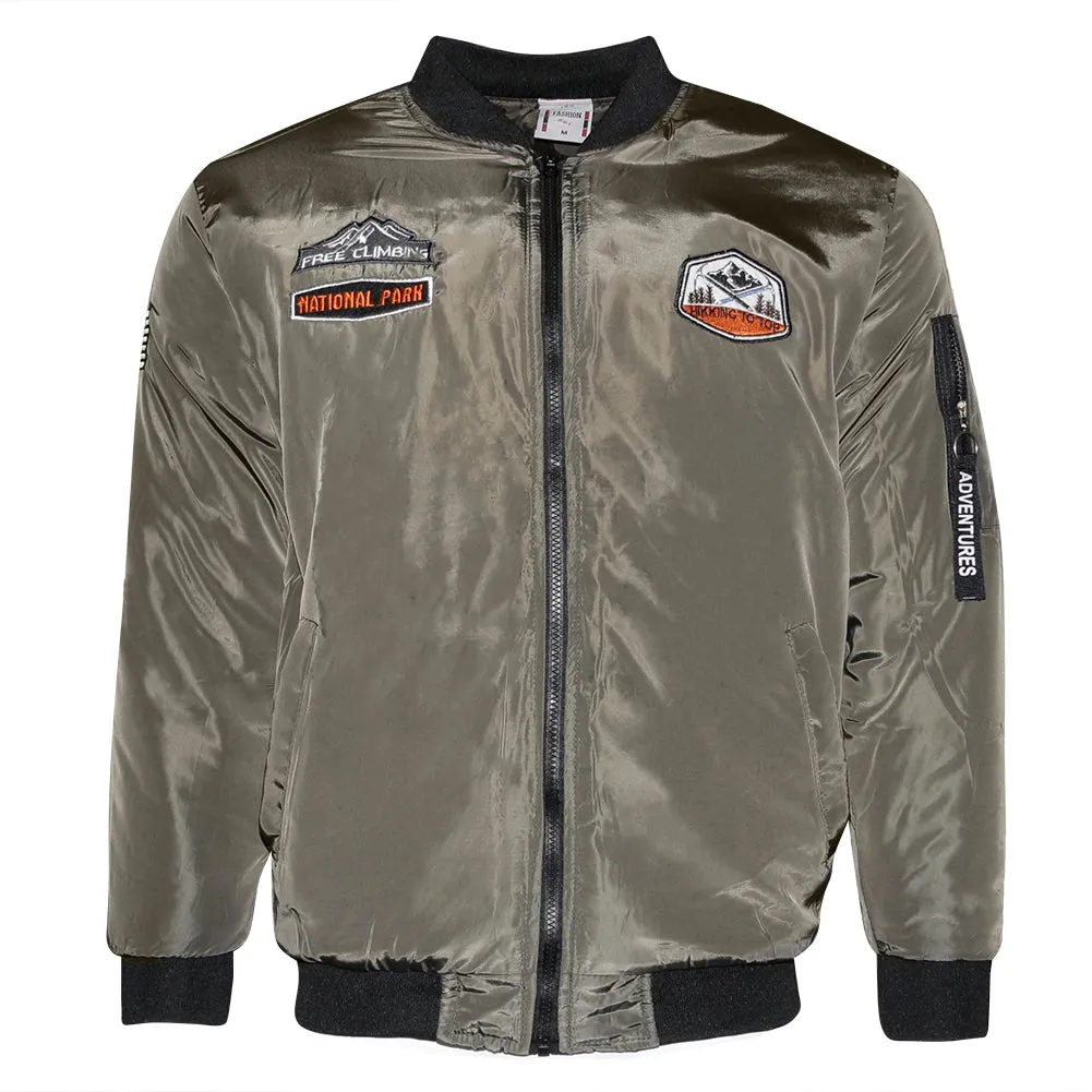 Mens Zip Bomber Jacket Side Pockets Zipper Adventures Regular Fit