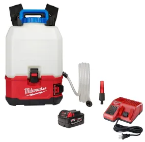 Milwaukee M18 SWITCH TANK 2820-21WS Backpack Water Supply Kit, 4 gal Tank, HDPE Tank, 25 ft Spray Range, 10 ft L Hose :EA: QUANTITY: 1