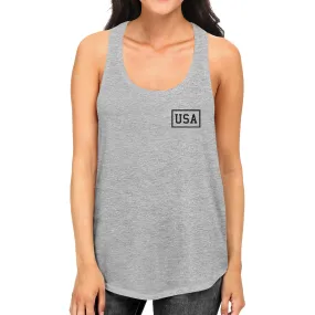 Mini USA Simple Graphic Racerback Tank Top For Women Fourth Of July