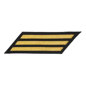 NAVY Men Enlisted Service Stripes: 3 - Standard Gold on Blue