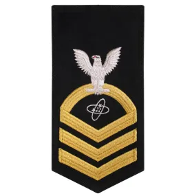NAVY Men's Rating Badge: E7 Electronics Technician - Seaworthy Gold on Blue
