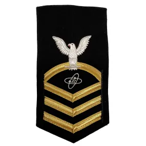 NAVY Men's Rating Badge: E7 Electronics Technician - Vanchief Gold Lace on Blue