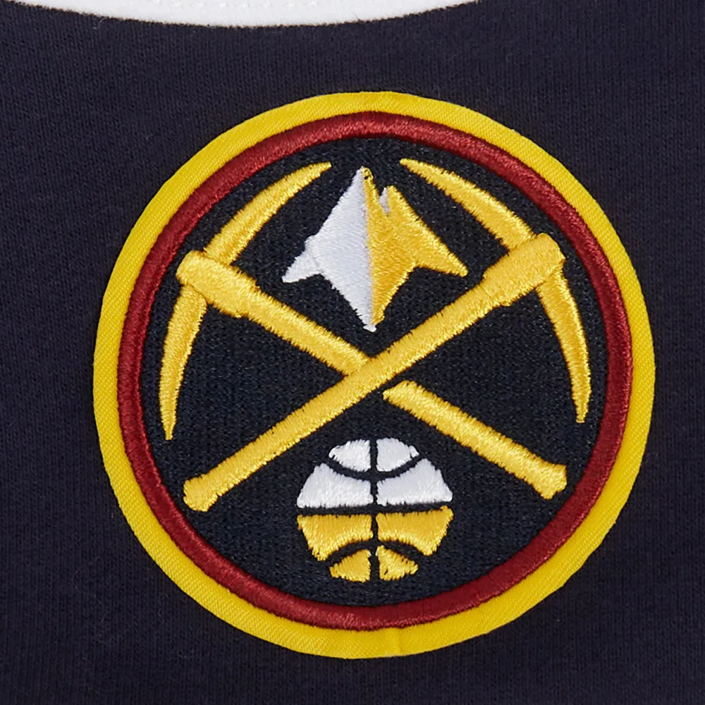 NBA DENVER NUGGETS NIKOLA JOKIC #15 CLASSIC MEN'S FLC CB PO HOODIE (MIDNIGHT NAVY/GREY/WHITE)