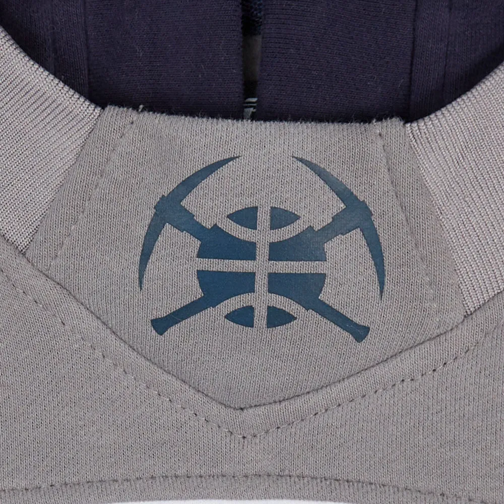 NBA DENVER NUGGETS NIKOLA JOKIC #15 CLASSIC MEN'S FLC CB PO HOODIE (MIDNIGHT NAVY/GREY/WHITE)