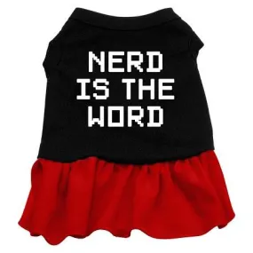 Nerd is the Word Screen Print Dress Black with Red XS (8)