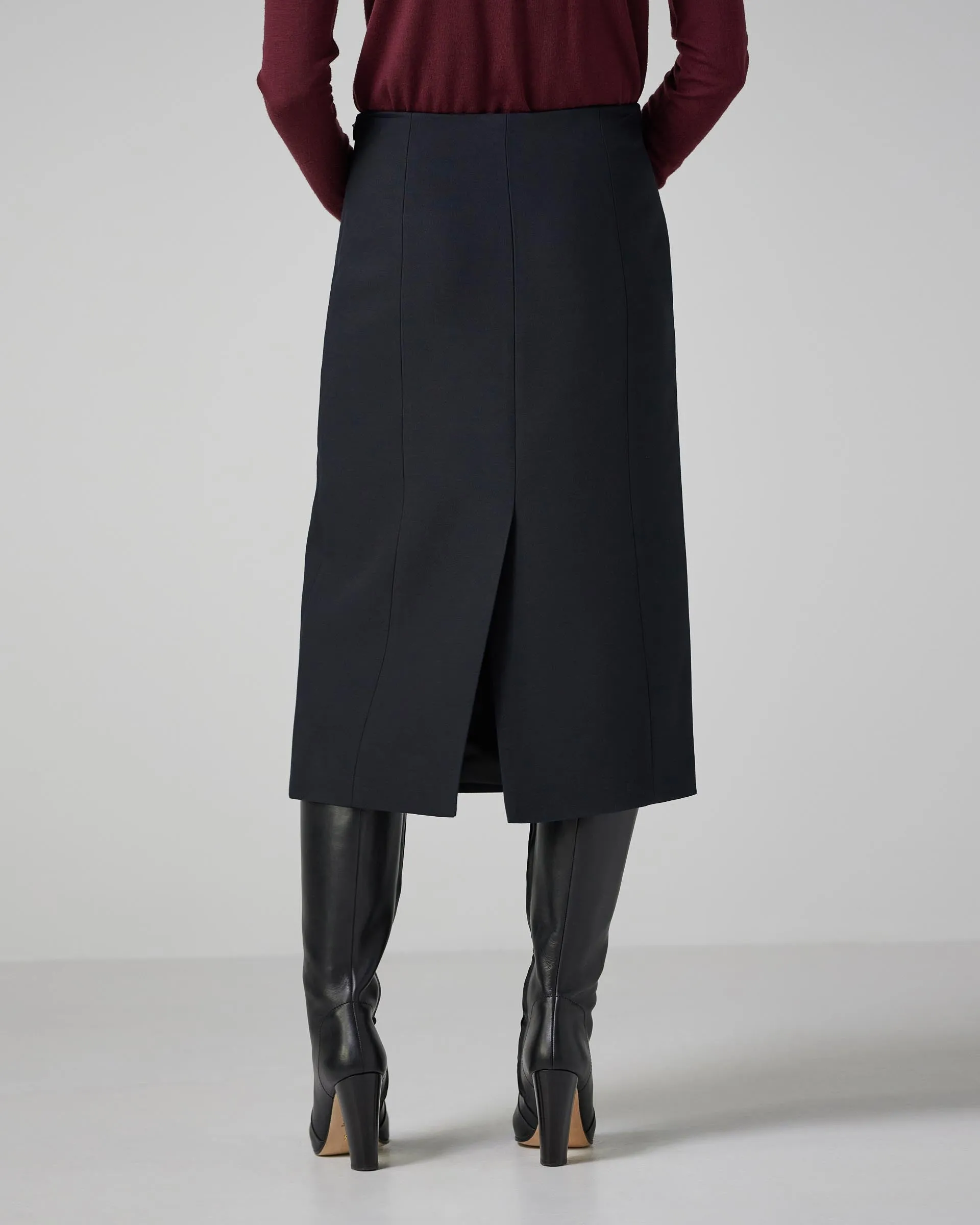 Nova Skirt in Wool Viscose, Black