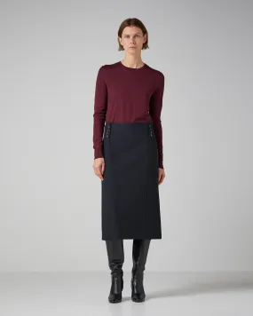 Nova Skirt in Wool Viscose, Black